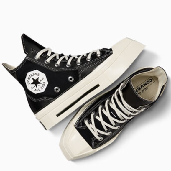 NEW Converse All Star Chuck 70 De Luxe Squared Black High-Top Sneakers - Picture 1 of 16